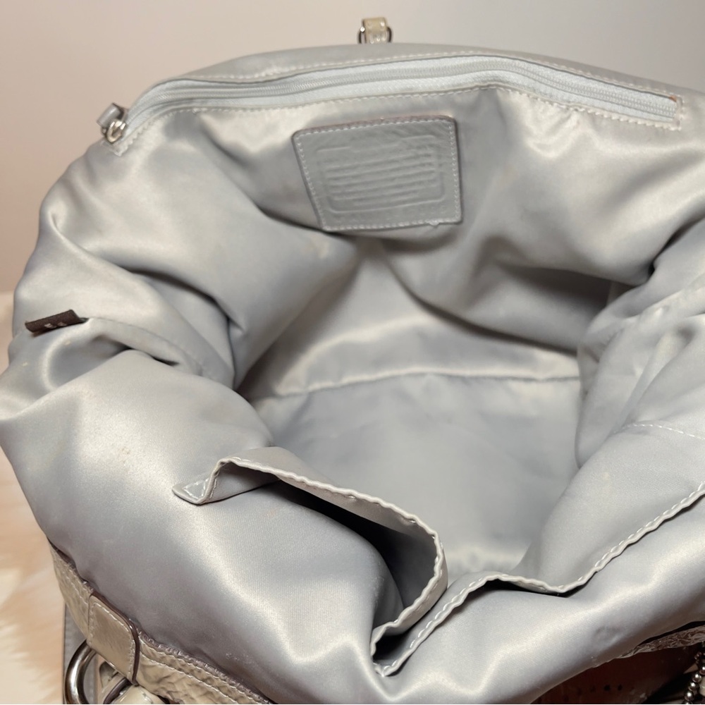 COACH Audrey Andie Gray Patent Leather Crossbody Tote Bag - Picture 8 of 16